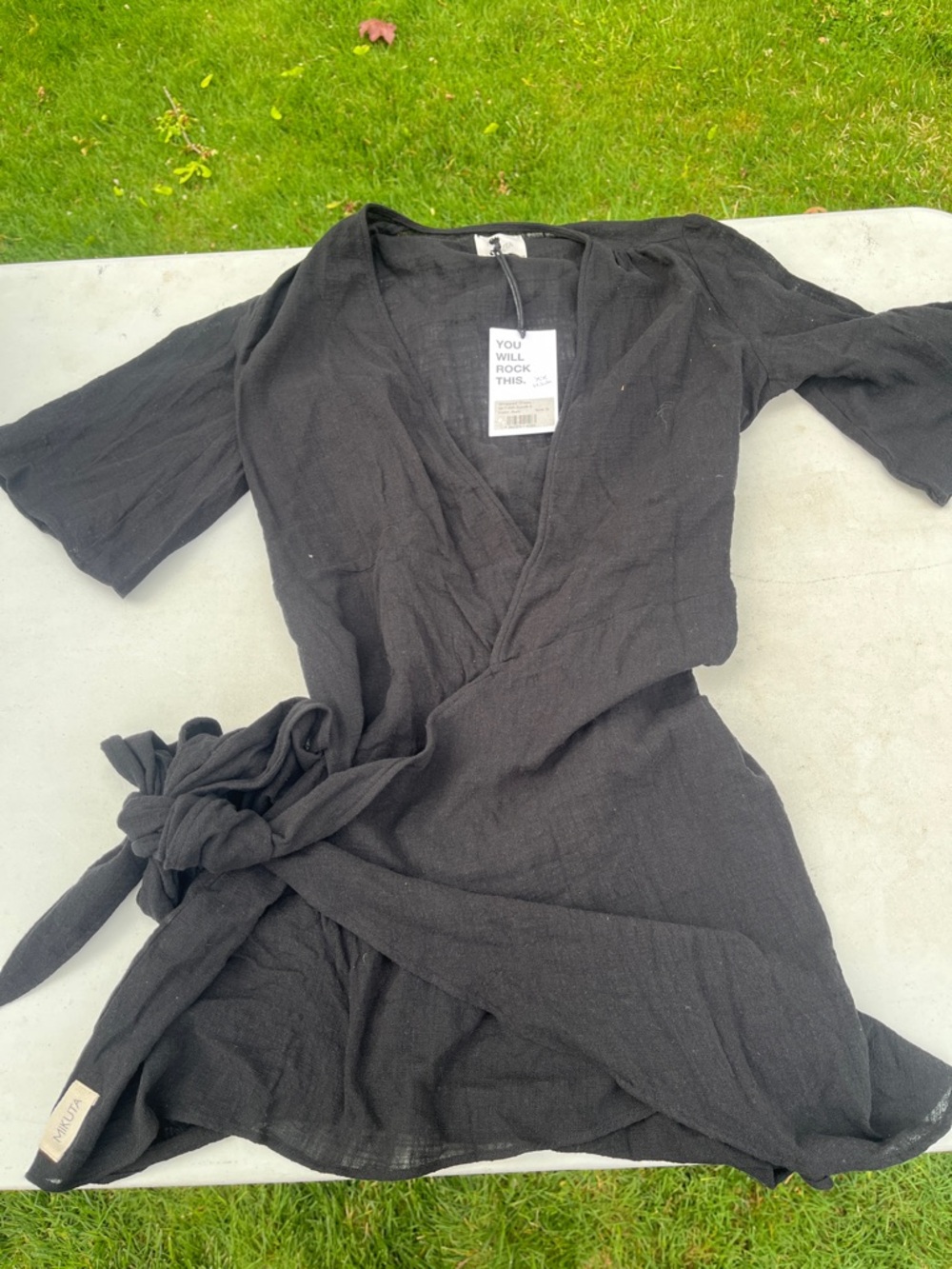 Mikuta Black Wrap Dress